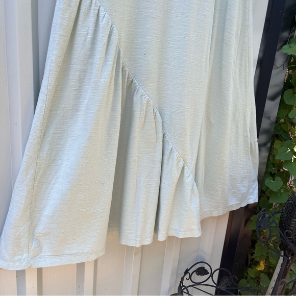 Free People Beach Lena Midi Dress Green Short Sleeve Cotton Womens Small S - Picture 6 of 11